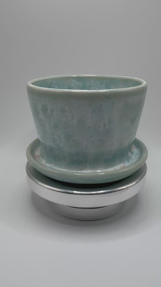 Coastal Charm Planter (tray attached to planter with drainage holes)